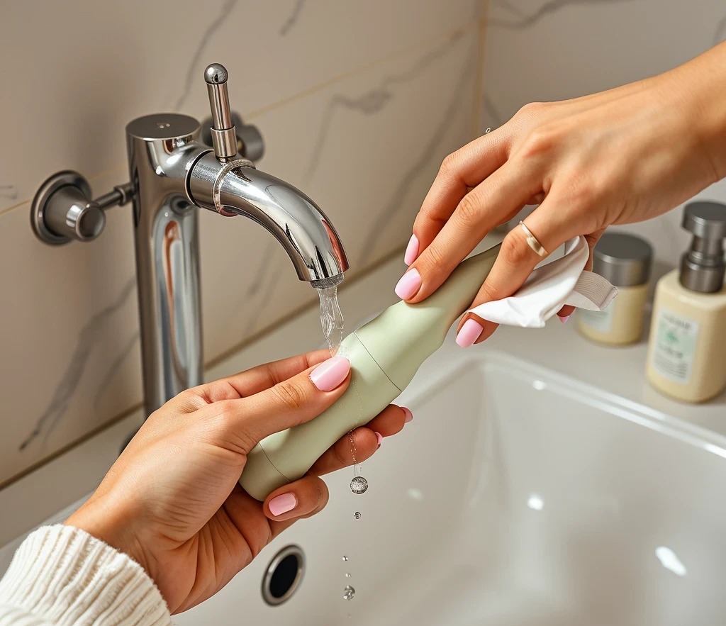 limpiando un vibrador